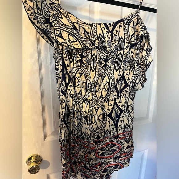 Lightly worn bohemian navy white and orange romper - Picture 2 of 5